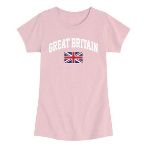 Girls' - Instant Message - Great Britain Flag Fitted Short Sleeve Graphic T-Shirt - 1 of 4