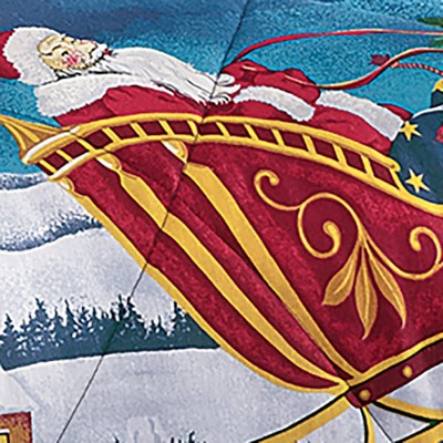 Queen Reversible Festive Cotton Comforter Set with Bedskirt