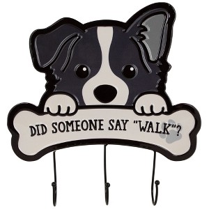Northlight Did Someone Say "Walk"? Dog Metal Wall Organizer - 13" - Black and Cream - 1 of 4