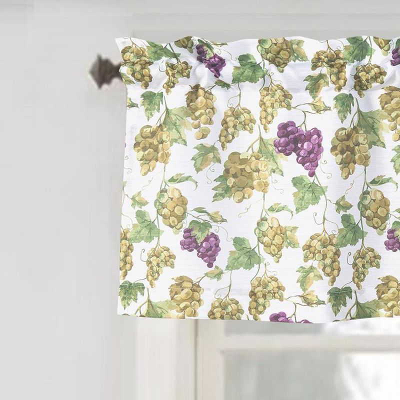RT Designer's Collection Latte Printed 3 Pieces Kitchen Curtain Set Includes 1 Valance 52" x 18" and 2 Tiers 26" x 36" Each Multi Color, 2 of 5