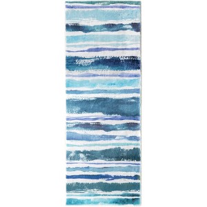Cozy Living Sapphire Stripes Runner Rugs – Stylish, Durable Runners with Bold Blue Stripes for a Modern Touch in Any Hallway or Space - 1 of 3