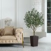 DR.Planzen 5-8FT Adjustable Artificial Olive Tree - UV Resistant Fake Plant in 15.7-22.7" Tall Planter (B/W/Coffee) for Indoor/Outdoor - 2 of 4