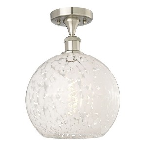 White Mouchette - 1 Light Semi-Flush Mount In Modern Style-13 Inches Tall and 10 Inches Wide - 1 of 1
