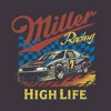 Men's Miller Racing Long Sleeve Graphic T-Shirt - Charcoal Gray - 4 of 4