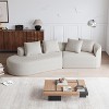KWPZQEB 112" Modular Sectional Sofa, 4-Seat Oversized Convertible Couch with 4 Pillows & Deep Seat, Modern Chenille Curved Sofa for Living Room - 3 of 4