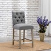 WestinTrends 24" Linen Fabric Tufted Counter Stool - 2 of 4