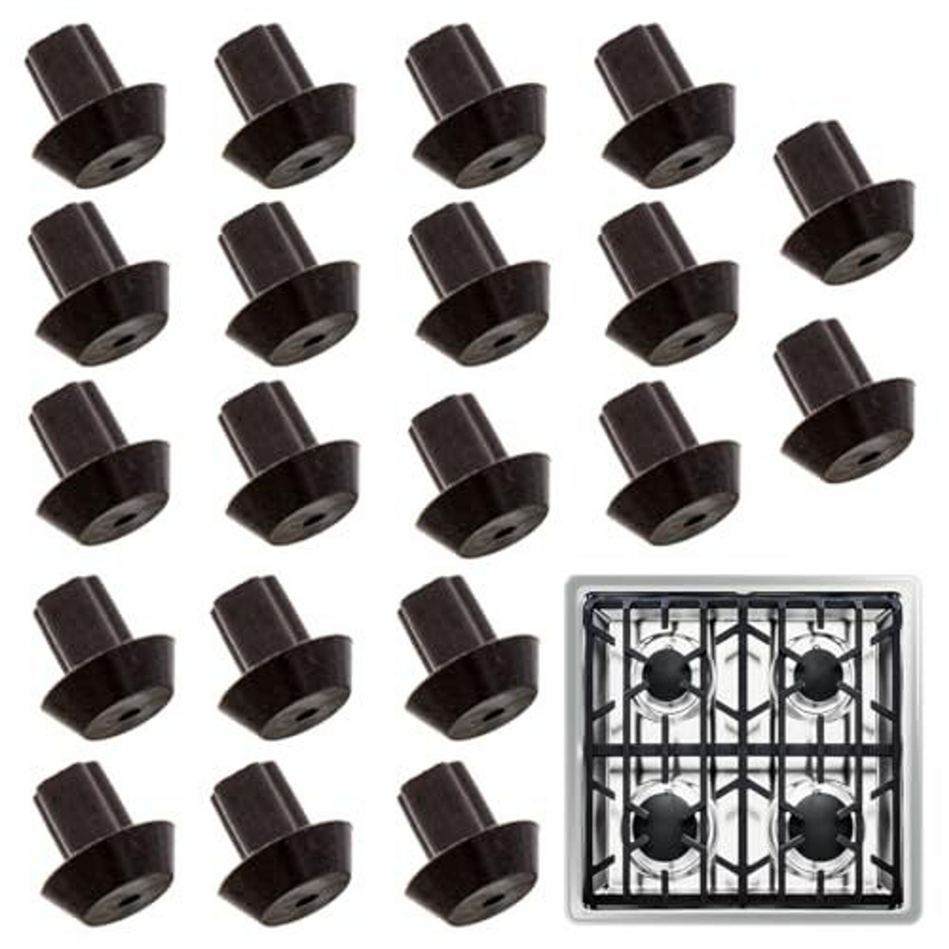 Impresa 20-Pack of Viking Range - Compatible Grate Rubber Feet Bumpers - Heat-Resistant Material, Equivalent to PD040035