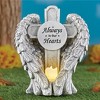 Collections Etc Solar Powered Always in our Hearts Cross with Angel Wings Garden Statue - 2 of 2