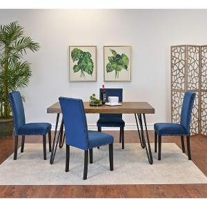 NicBex Dining Room Table Set for 4 Morden Dining Table Set with Wooden Tabletop, Metal Legs and 4 Velvet Chairs for Dining Room - 1 of 4