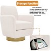 360° Swivel Armchair, Cotton Linen Fabric Ergonomic Design, Comfortable Living Room & Bedroom Chair, Modern Indoor Accent Chair - 3 of 4