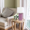21" Lexington Leather Base Modern Home Decor Bedside Table Lamp with USB Charging Port and Fabric Shade - Lalia Home - 4 of 4