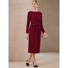 INSPIRE CHIC Women's Midi Pencil Long Sleeve Tie Waist Church Work Sheath Dresses - 3 of 4