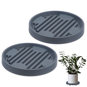 Unique Bargains Indoor Outdoor Durable Rolling Plant Stand with Wheels 2 Pcs - 1 of 4