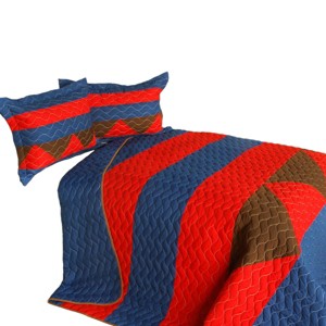 Slickblue 3 PC Full/Queen Quilt Set, Handmade Vermicelli Quilted, Soft TC Fabric, 6 Unique Designs, Bedding - 1 of 4