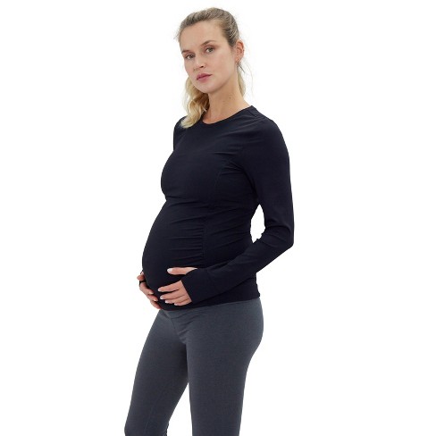 Raglan Long Sleeve Rash Guard Maternity Top - Isabel Maternity By Ingrid &  Isabel™ Black Xxl : Target