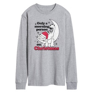 Men's - Garfield - Only A Morning Person On Christmas Long Sleeve Graphic T-Shirt - 1 of 4