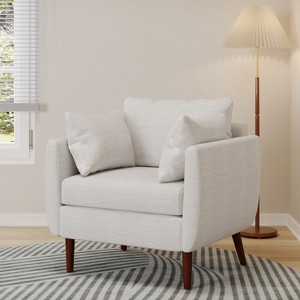 PAGED Accent Chair Comfy Living Room Chairs with Tufted Back and Studded Arms for Living Room, Office, Reception Room - 1 of 4