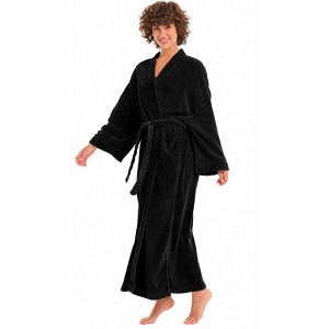 ADR Womens plush Robe, Robe for Women, Black Small (A0120BLKSM
