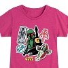 Girls' - Star Wars - Boba Fett Stickers Fitted Short Sleeve Graphic T-Shirt - 2 of 4