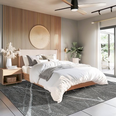 Thigpen Modern Crisscross Lines Area Rug, 3' x 5', Dark Grey