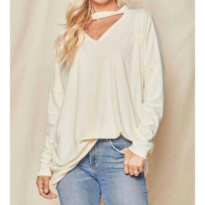 Women's Keyhole Neck Sweater - Beeson River