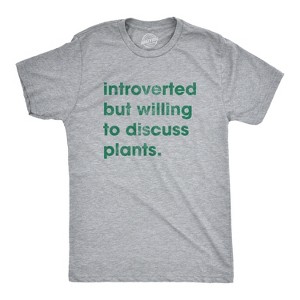 Mens Introverted But Willing To Discuss Plants T Shirt Funny Gardening Tee - Crazy Dog Men's T Shirt - 1 of 4