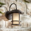John Timberland Cressona Mission Outdoor Wall Light Fixture Oil Rubbed Bronze 12" White Glass for Post Exterior Barn Deck House Porch Yard Patio Home - 2 of 4