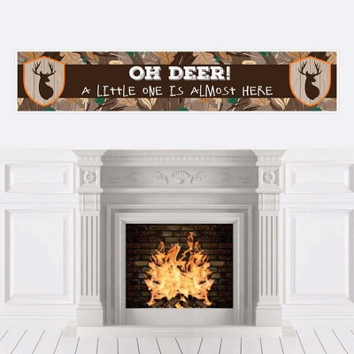 Big Dot of Happiness Gone Hunting - Deer Hunting Camo Baby Shower Decorations Party Banner