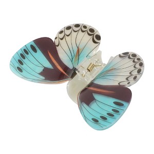Unique Bargains Women's Butterfly Hair Clips 4.13"x3.31"x1.38" Blue White 1 Pc - 1 of 3