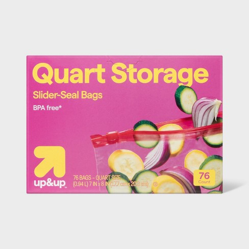 Quart Slider Storage Bag 76ct up up