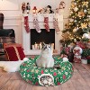 Cat Tunnel Christmas Tree Skirt Cat Tunnel Bed for Indoor Cats Play Donut Tunnel Toys S Shape for Rabbit Ferret - 3 of 4