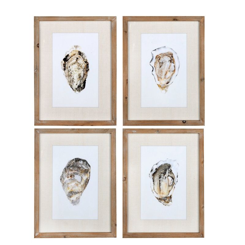 11.7&#34; x 15.7&#34; (Set of 4) Wood Framed Wall Canvases with Oyster Stlye - Storied Home, 1 of 10