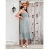 Women's Maternity Smocked Summer Dress Boho Casual Spaghetti Strap Square Neck Sleeveless Maxi Dress Baby Shower - 3 of 4