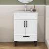ORRD 24" Bathroom Vanity with Sink Combo, Modern 2-Drawer Cabinet & Ceramic Basin, Soft Close Doors, Black Handles, White - 3 of 4