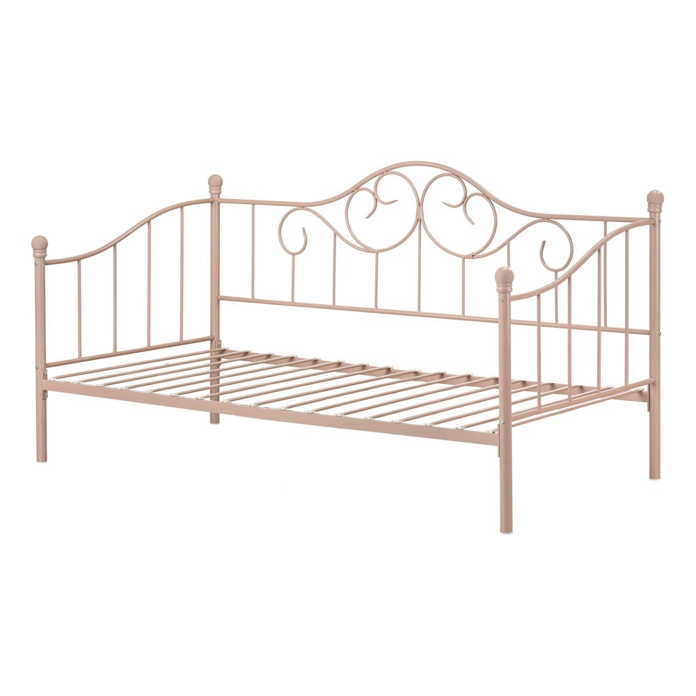 Photos - Bed Twin Savannah Metal Kids' Daybed Pink Blush - South Shore