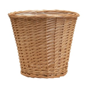 Household Essentials Willow Wicker Waste Basket Medium Natural - 1 of 4