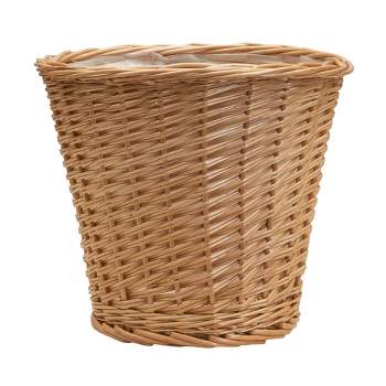Household Essentials Willow Wicker Waste Basket Medium Natural