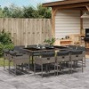 vidaXL 11 Piece Patio Dining Set with Cushions Gray Poly Rattan - 2 of 4