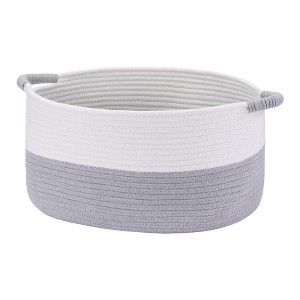 Unique Bargains Woven Handles Shelf Closet Storage Basket - 1 of 4