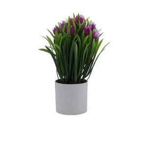 Unique Bargains Artificial Plants Tulip Decorative Pot Plastic 3.15"x3.15"x9.84" 1 Pc - 1 of 4