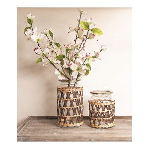 Frog Lid Storage Jar – Set of 6 Small Woven Glass and Metal Jar for Pantry Items by Manual Woodworkers and Weavers - 1 of 3