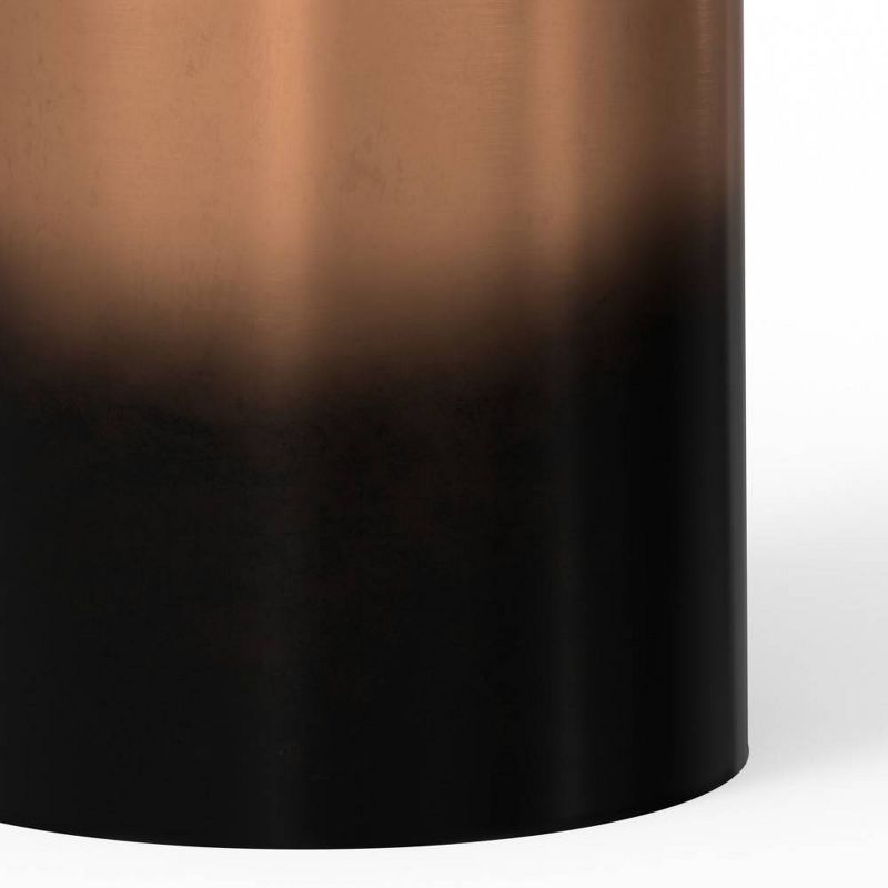 Lance Metal Cylinder Accent Table Ombre Black/Copper - WyndenHall, 5 of 8
