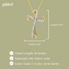 GILDED 1/4 cttw Twist Cross Pendant Necklace in 10KT Yellow Gold or 14KT Yellow Gold Plated over Sterling Silver, Natural Round-Cut Diamond, 18" Chain - 4 of 4