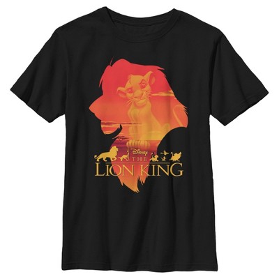Boy's Lion King Simba Profile T-shirt - Black - Large : Target