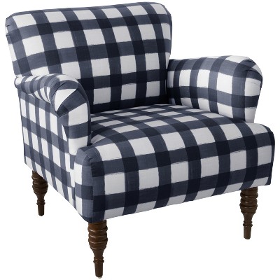 Elsa Armchair Blue Plaid - Skyline Furniture