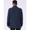 INSPIRE CHIC Men's Zipper Single Breasted Winter Business Scarf Collar Mid-Length Overcoat - 3 of 4