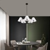 PAKOKULA 5-Light Matte Black Sputnik Chandelier with White Fabric Shade for Living Room Bedroom - 4 of 4