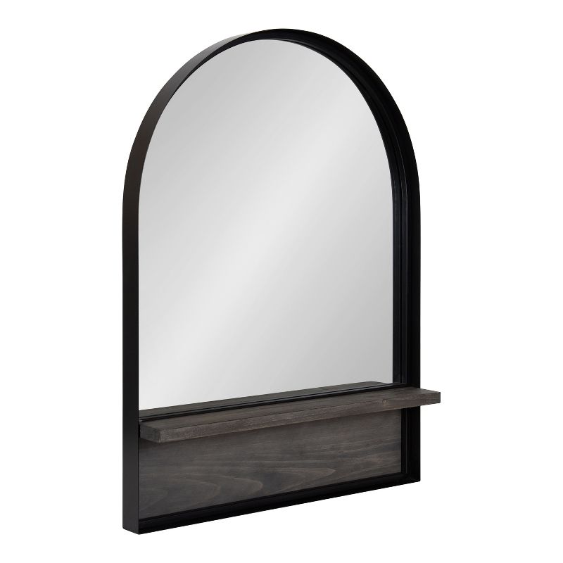 Kate and Laurel Owing Framed Arch Mirror with Shelf, 24x32, Gray, 1 of 9