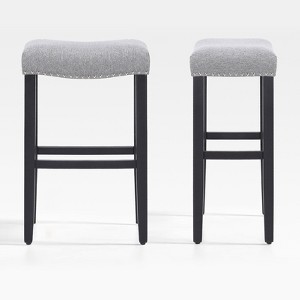 WestinTrends 29" Upholstered Saddle Seat Barstool and Counter Stool - 1 of 4