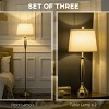 Silver Bohemian Desk 3-Piece Lamp Set, 63.75" Floor Lamps Elegant Lamp And Two 27.5"Trumpet Desk Lamp For Living Rooms, Bedroom, Offices-The Pop Home - 2 of 4